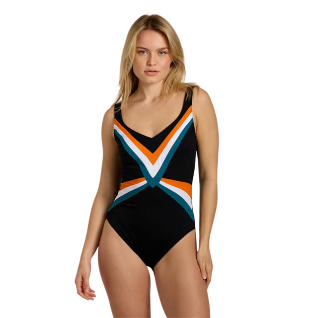 Baddräkt Klorresistent Black/Multi